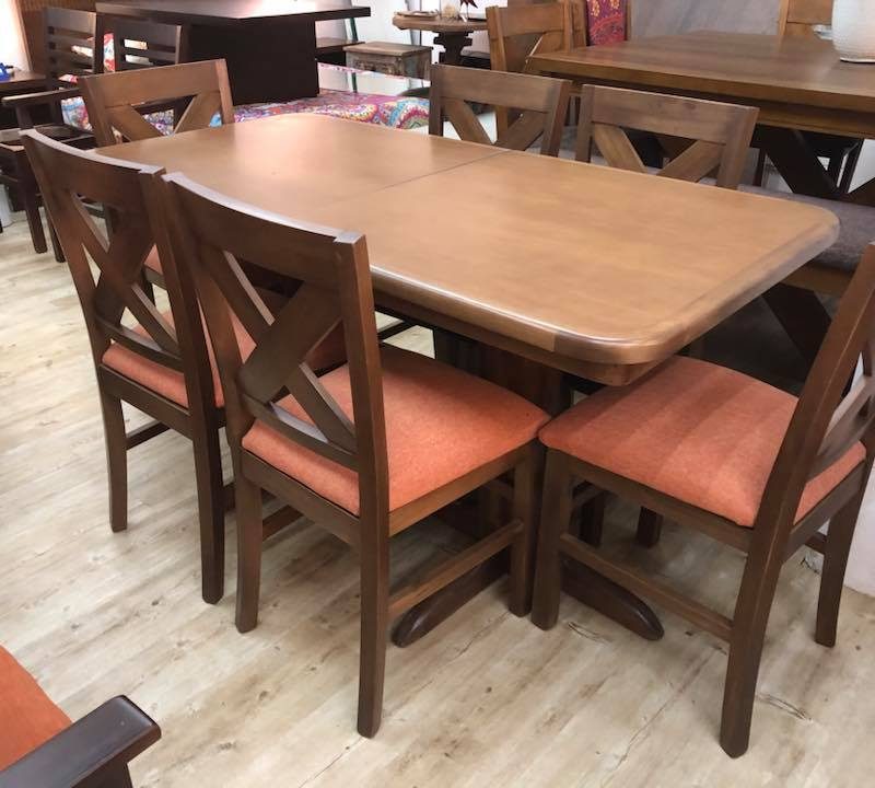 Juego de comedor extensible semi oval