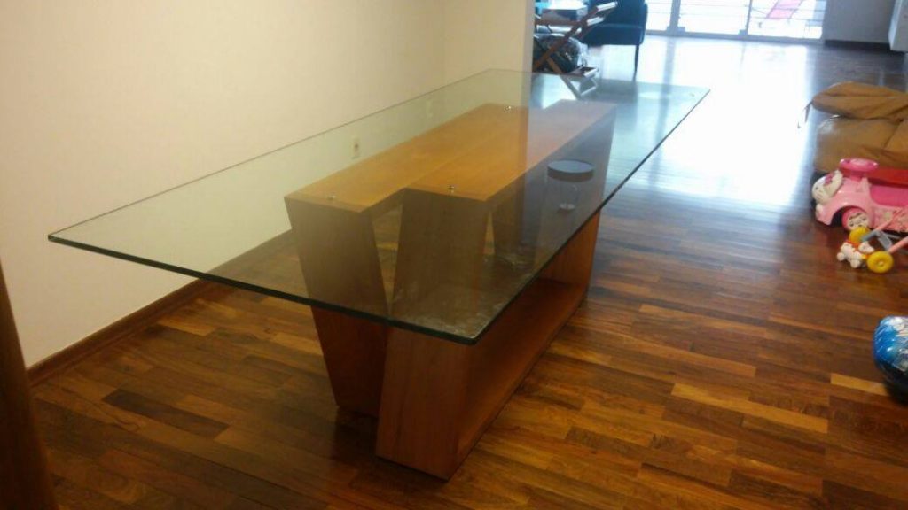 Juego de comedor con tapa de vidrio