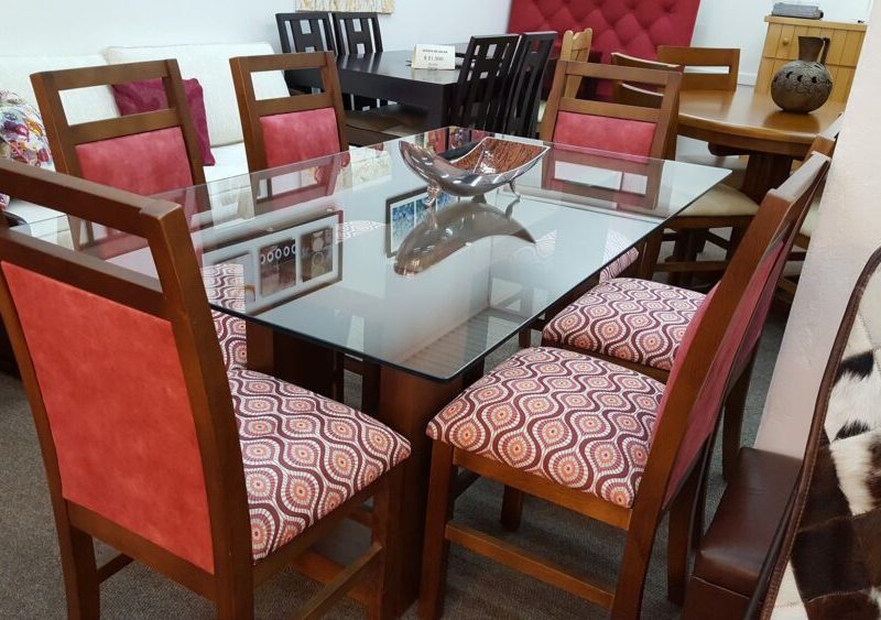 Juego de comedor con tapa de vidrio