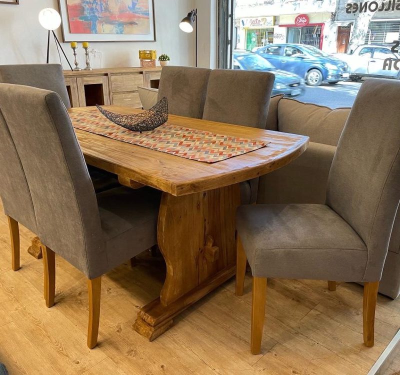 Mesa Rustica 6 sillas de vestir