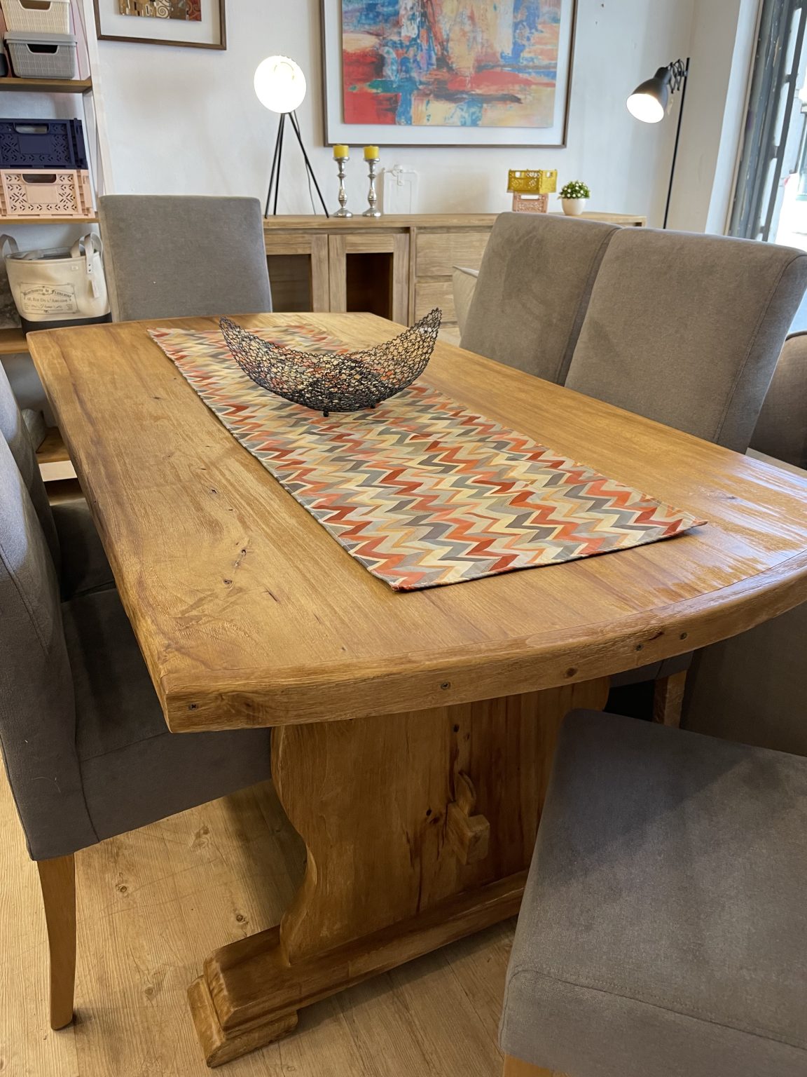 Mesa Rustica 6 sillas de vestir
