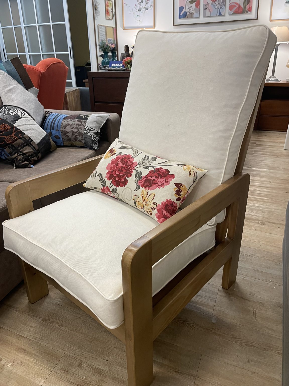 Sillon de madera , Respaldo alto