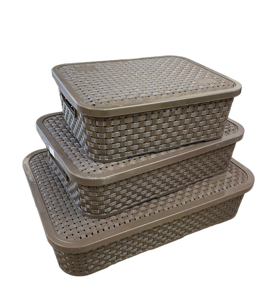 Cesto Rattan con tapa Medidas 25.5 x 20 cm x 8.3 cm