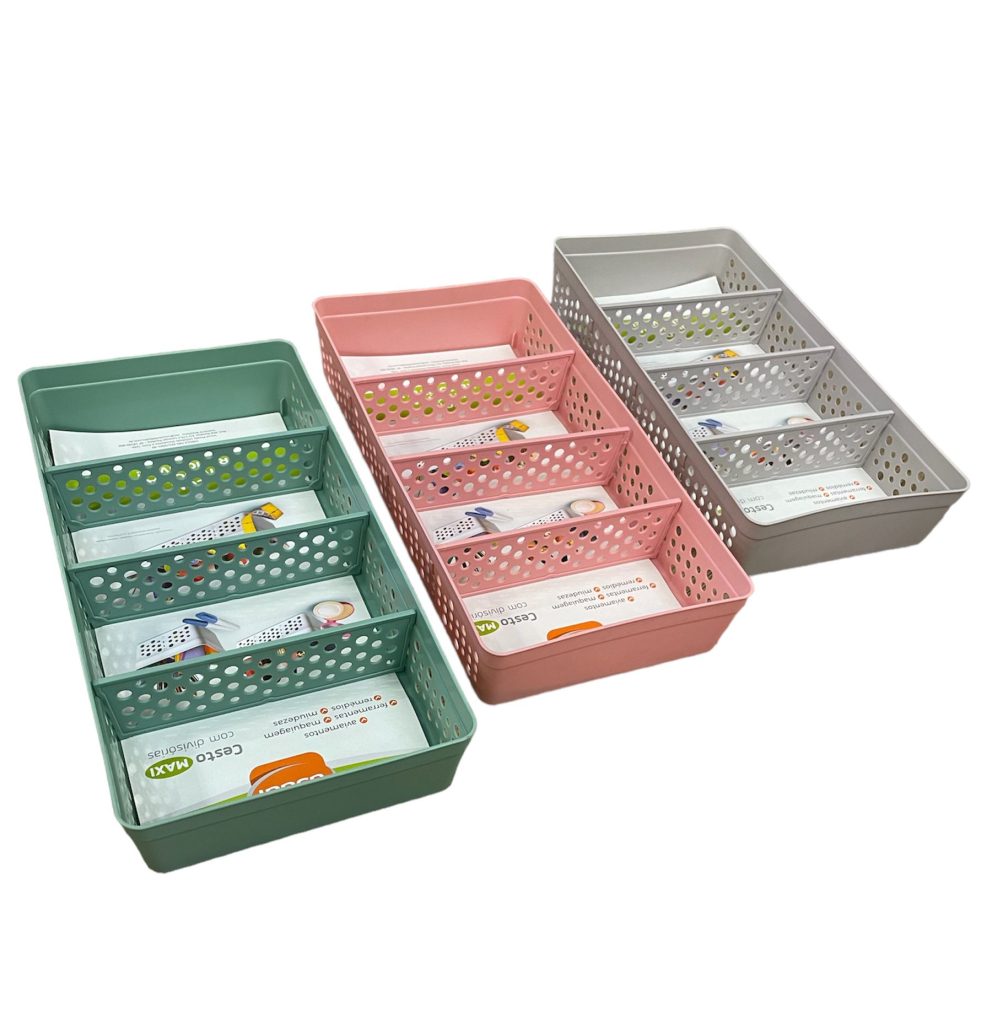 Organizador de cajon con cuatro divisiones Medidas17 x 34 x 5.5 cm