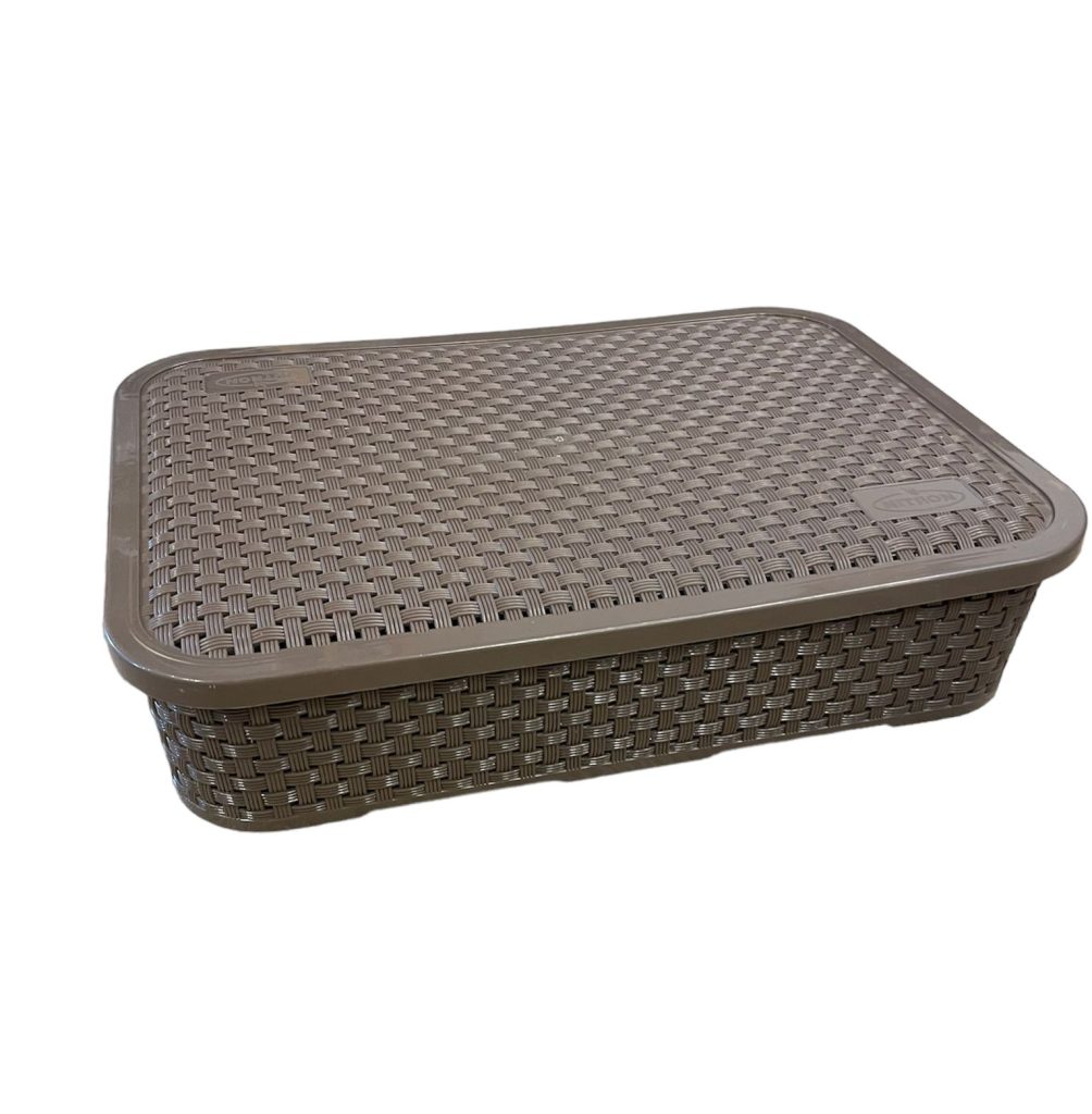 Cesto Rattan con tapa Medidas 38.8 x 28 x 8.3