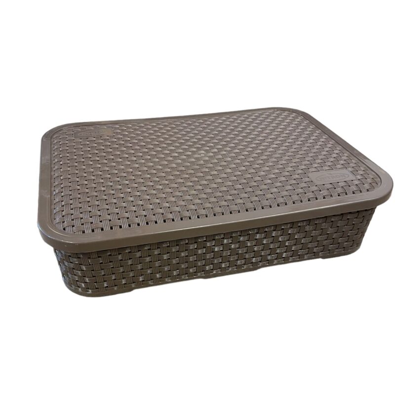 Cesto Rattan con tapa Medidas 38.8 x 28 x 8.3