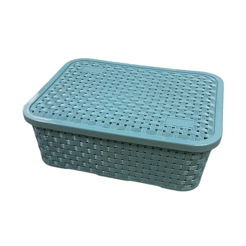 Cesto Rattan con tapa Medidas  25.5 x 20 x 8.3 cm