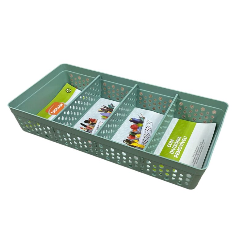 Organizador de cajon con cuatro divisiones Medidas17 x 34 x 5.5 cm