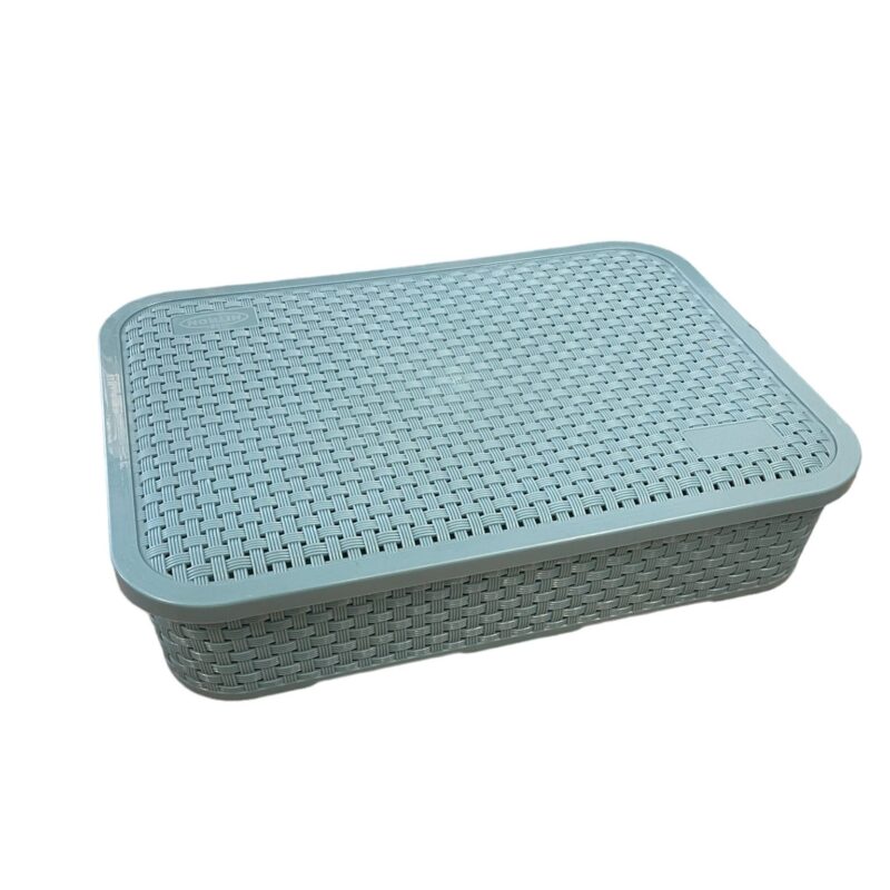 Cesto Rattan con tapa Medidas 38.8 x 28 x 8.3 cm