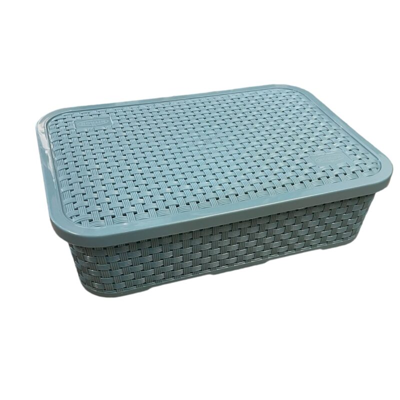 Cesto Rattan con tapa Medidas 32.3 x 22.5 x 8.3 cm